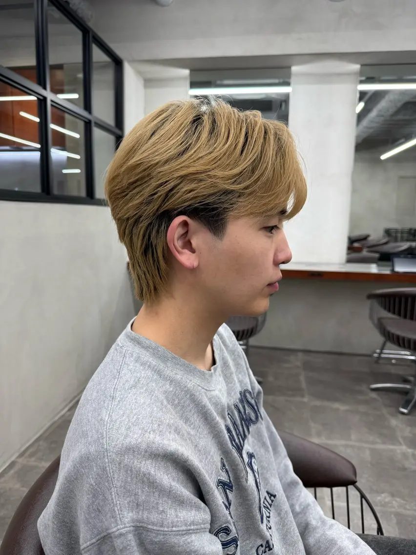 メンズ レイヤーカット 暖色カラーayuのヘアスタイル