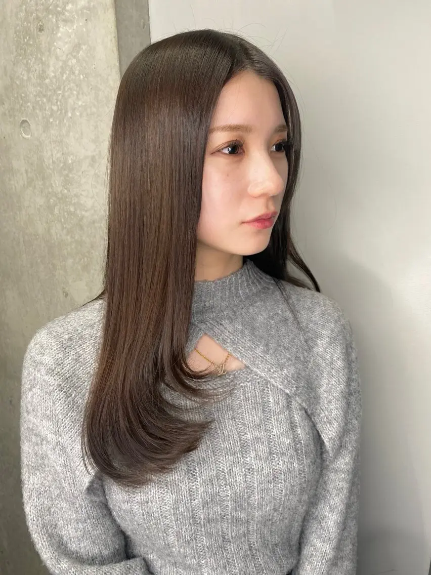 ロング 髪質改善 トリートメント 韓国/ワンホンヘア 髪質改善/MaCoのヘアスタイル