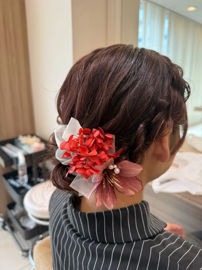 セミロング ヘアアレンジ ヘアセット 韓国ヘアメイク🎀/ 縮毛矯正✨山本媛香のヘアスタイル