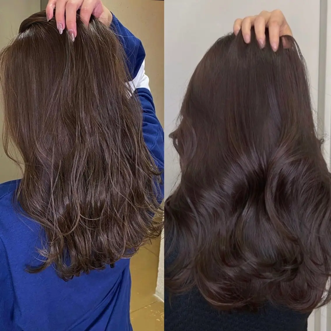 ミディアム ヘアカラー 透明感カラー NAN AMI グレージュのヘアスタイル