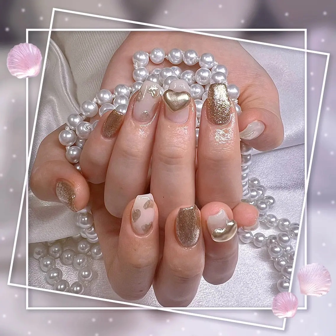 ネイル フレンチネイル グラデーション キラキラネイル 韓国ネイル マグネットネイル ハンドネイル Chill Nailsalonのネイルデザイン