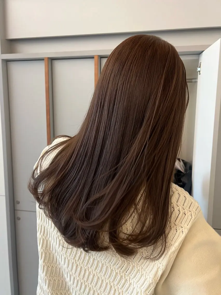 ロング 縮毛矯正 カット 縮毛矯正 柔らかいカラー🎀 rinaのヘアスタイル