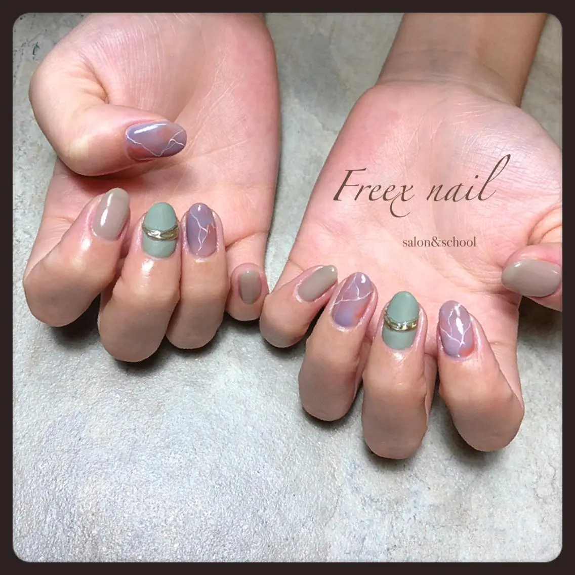 ネイル 大理石ネイル(マーブル) ハンドネイル ハンドケア freex nail /ニュアンス/個性派のネイルデザイン