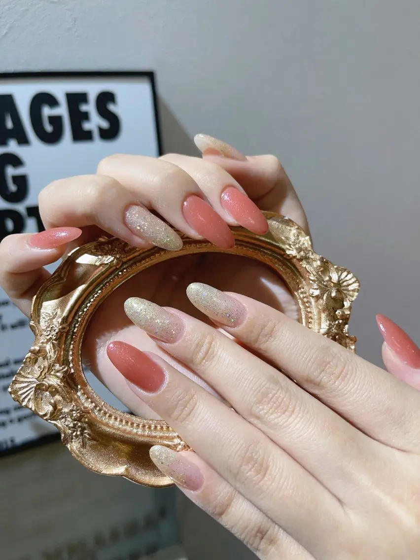 ネイル アートネイル フラッシュネイル フレンチネイル ガラスフレンチ グラデーション M2beauty Renaのネイルデザイン