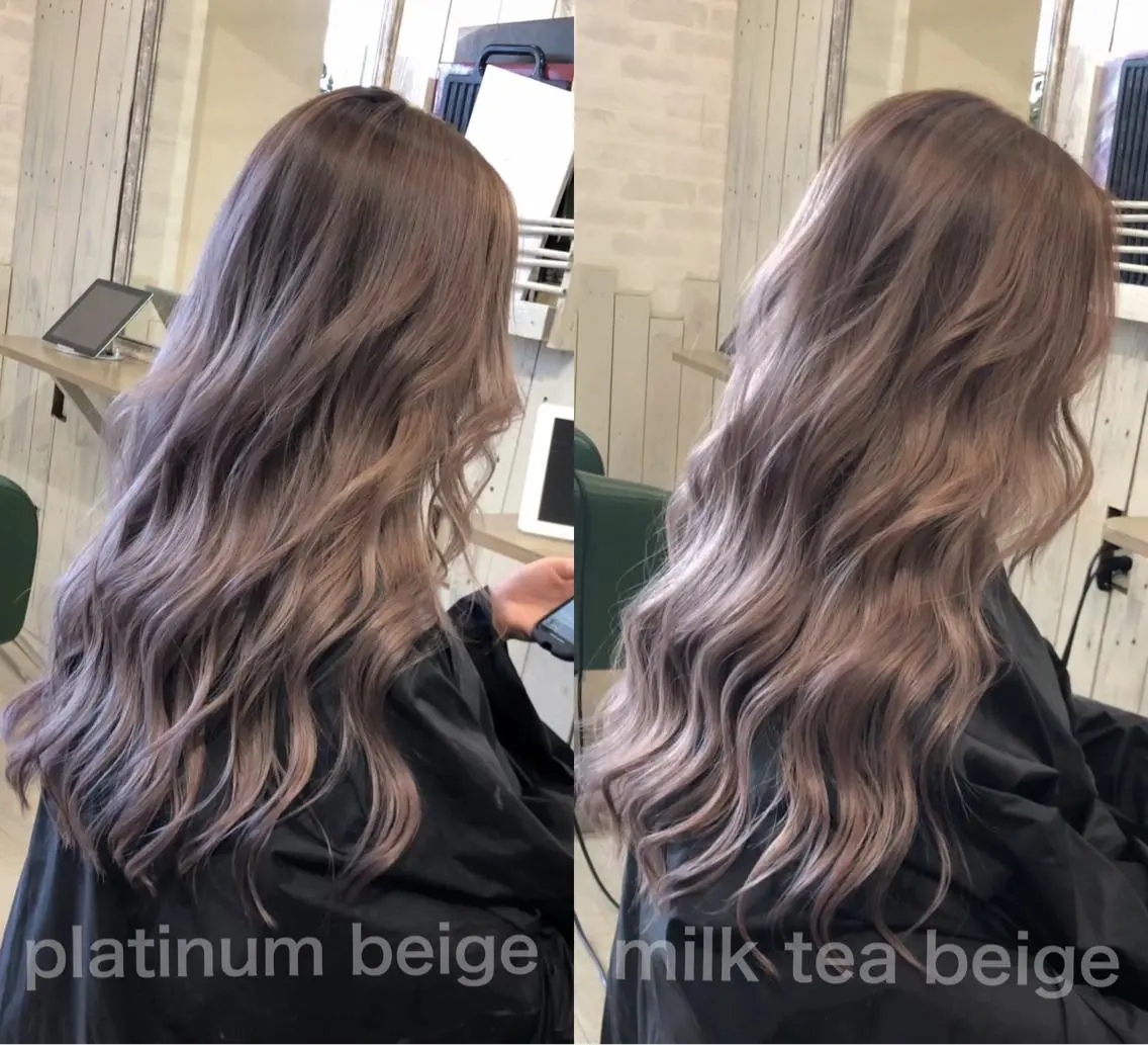 ロング カット ヘアカラー 韓国レイヤー外国人風 透明感カラー髪質改善のヘアスタイル