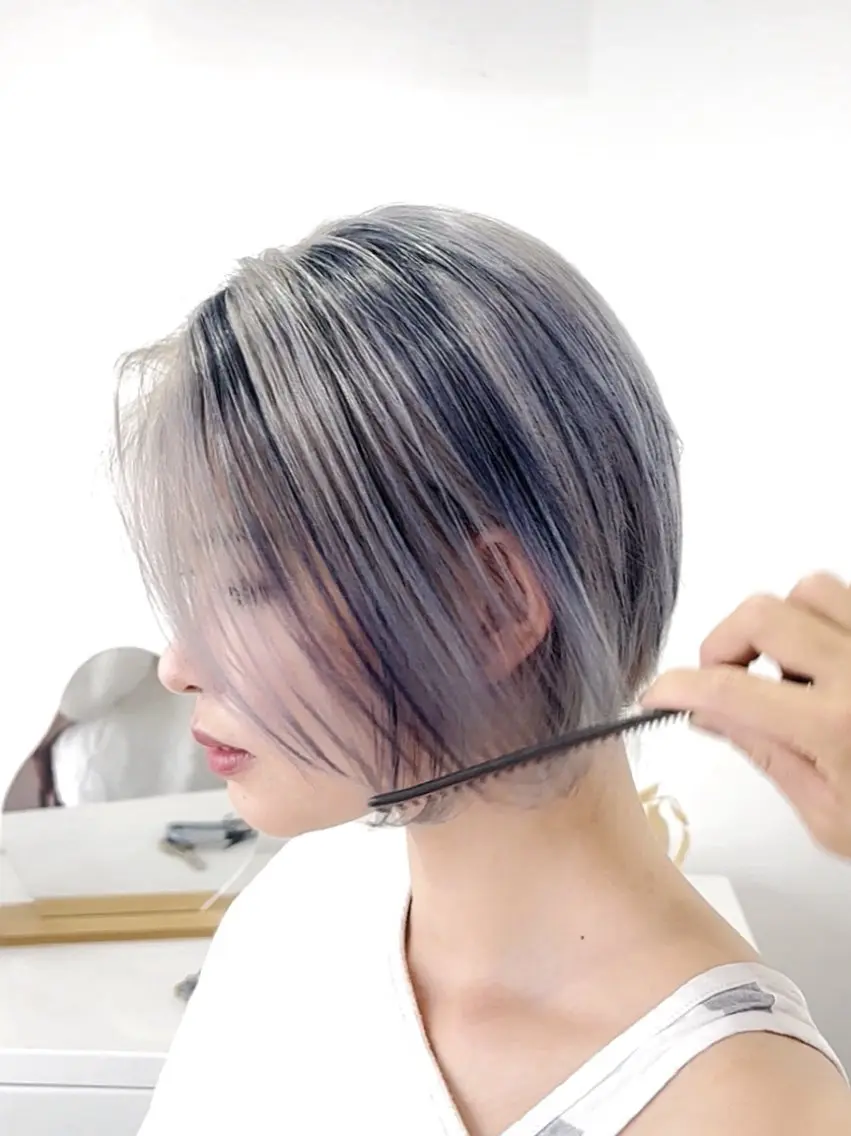 ショート カラー ブリーチ ケアブリーチ ボブ カット ヘアカラー ハイトーンショート 特化吉田義隆のヘアスタイル