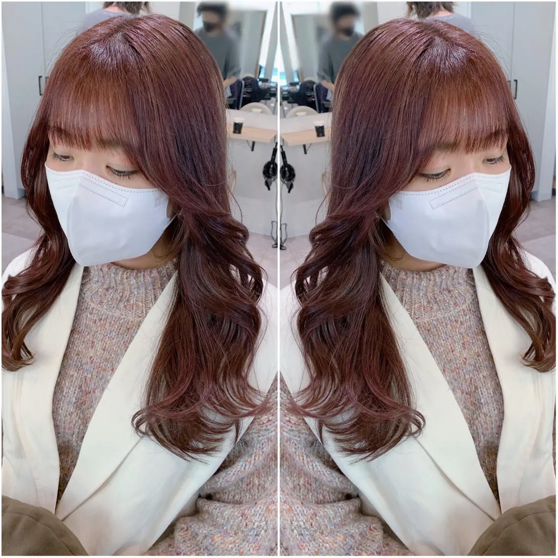 ロング カラー ヘアアレンジ カット ヘアカラー トリートメント 韓国hair🦋 Nanaのヘアスタイル