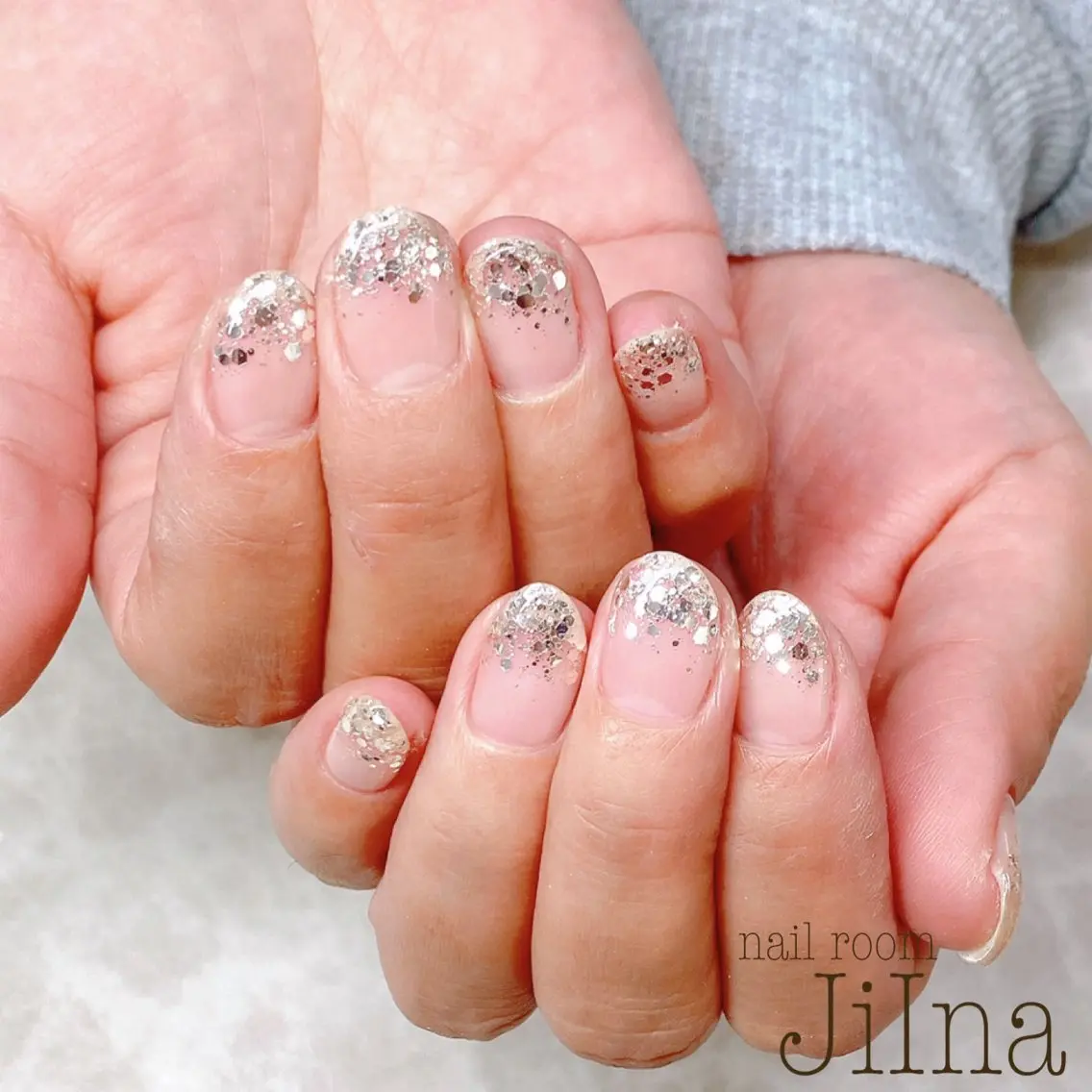 ネイル ラメ(グリッター) ラメグラデーション JiIna nailのネイルデザイン