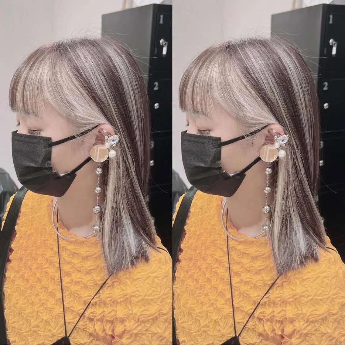 ミディアム カラー ブリーチ ケアブリーチ ハイライトカラー ハイトーンカラー ハイライト ヘアカラー 福西 洋斗のヘアスタイル