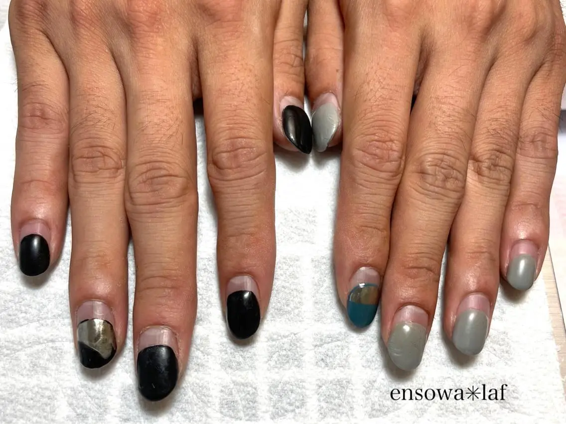ネイル アートネイル オーロラネイル クリアネイル フレンチネイル ジェルネイル ensowa✱laf NAILのネイルデザイン