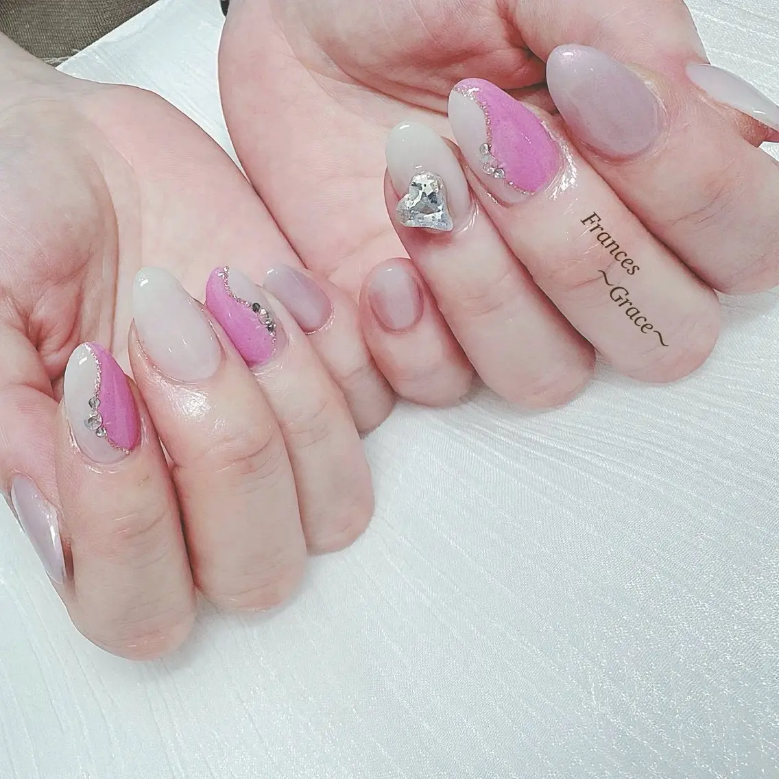 ネイル ハート ハンドネイル Frances〜 Grace〜babaのネイルデザイン