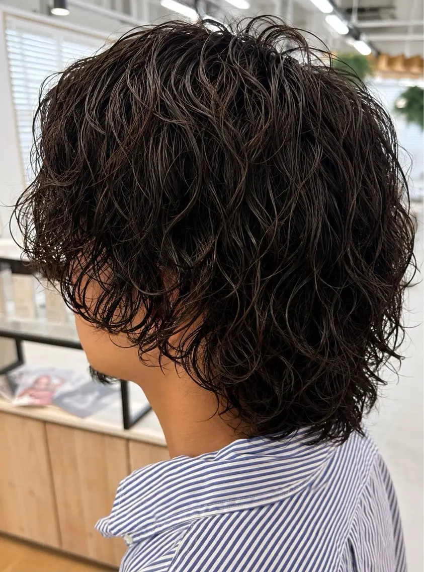 パーマ メンズ 若原 絃汰のヘアスタイル