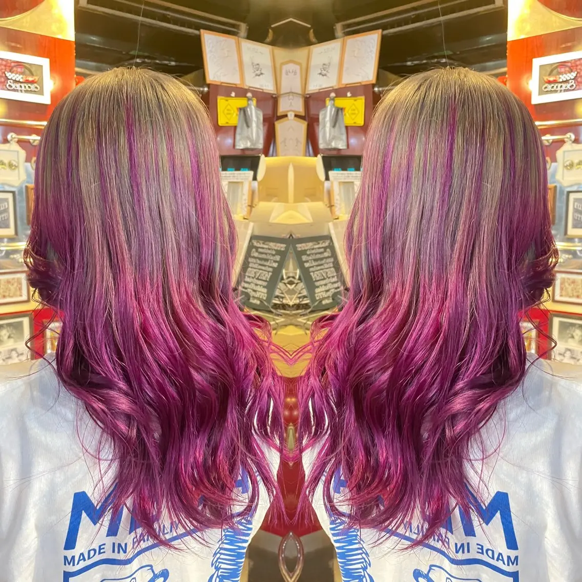 セミロング カラー グラデーションカラー 👑派手髪/カット 👑ANRYのヘアスタイル