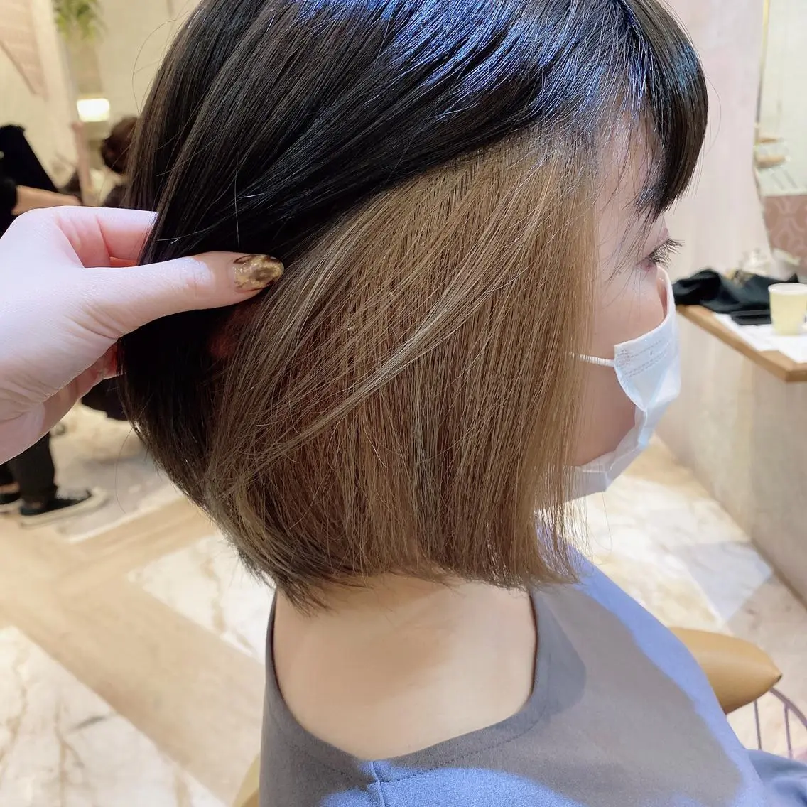 ミディアム ハロウィン カット ヘアカラー 代表山口ひな 髪質改善のプロのヘアスタイル