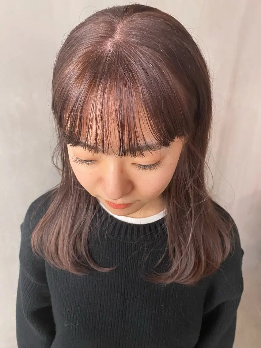 ロング カラー ヘアカラー トリートメント YUUKI/ウルフ .ボブパーマのヘアスタイル