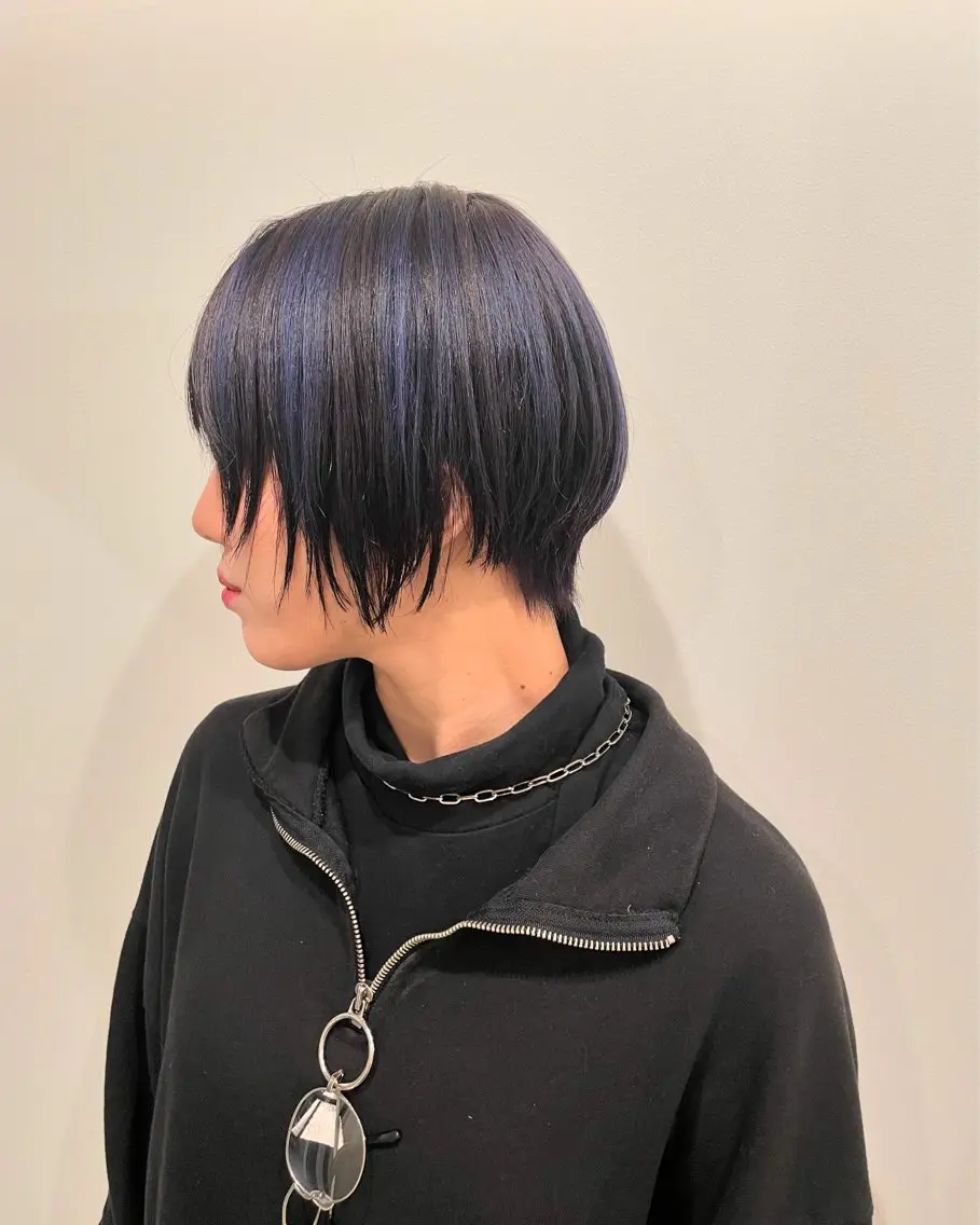 ショート カラー ブルーカラー ハイライトカラー ハイライト ショートヘア カット ニュアンスカラー🫧 加納のヘアスタイル