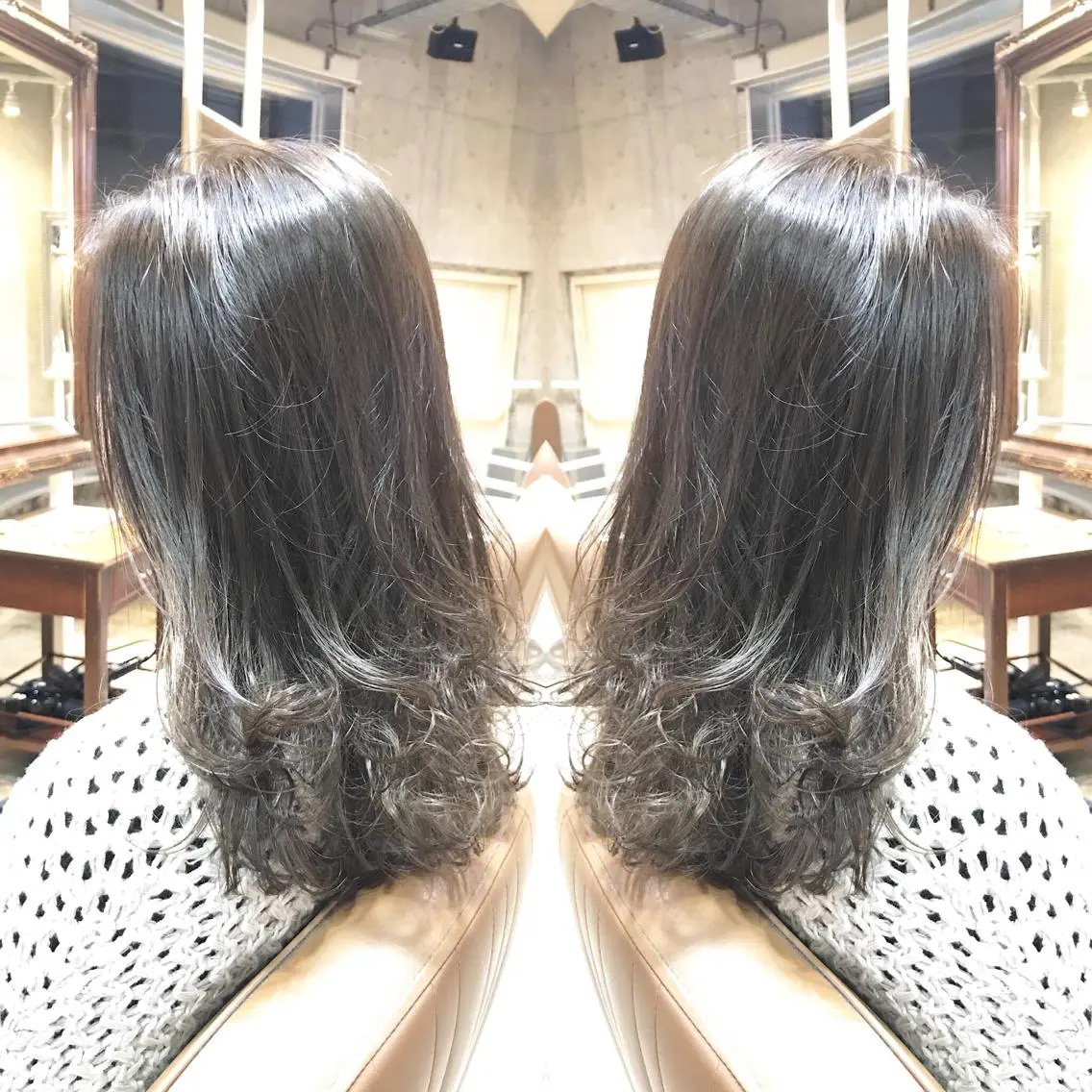 セミロング カラー パーマ ヘアアレンジ メンズ キッズ ネイル マツエク・マツパ メンズハイライト グレージュ ハイライトカラー ハイライト サロンドミルク 原宿のヘアスタイル