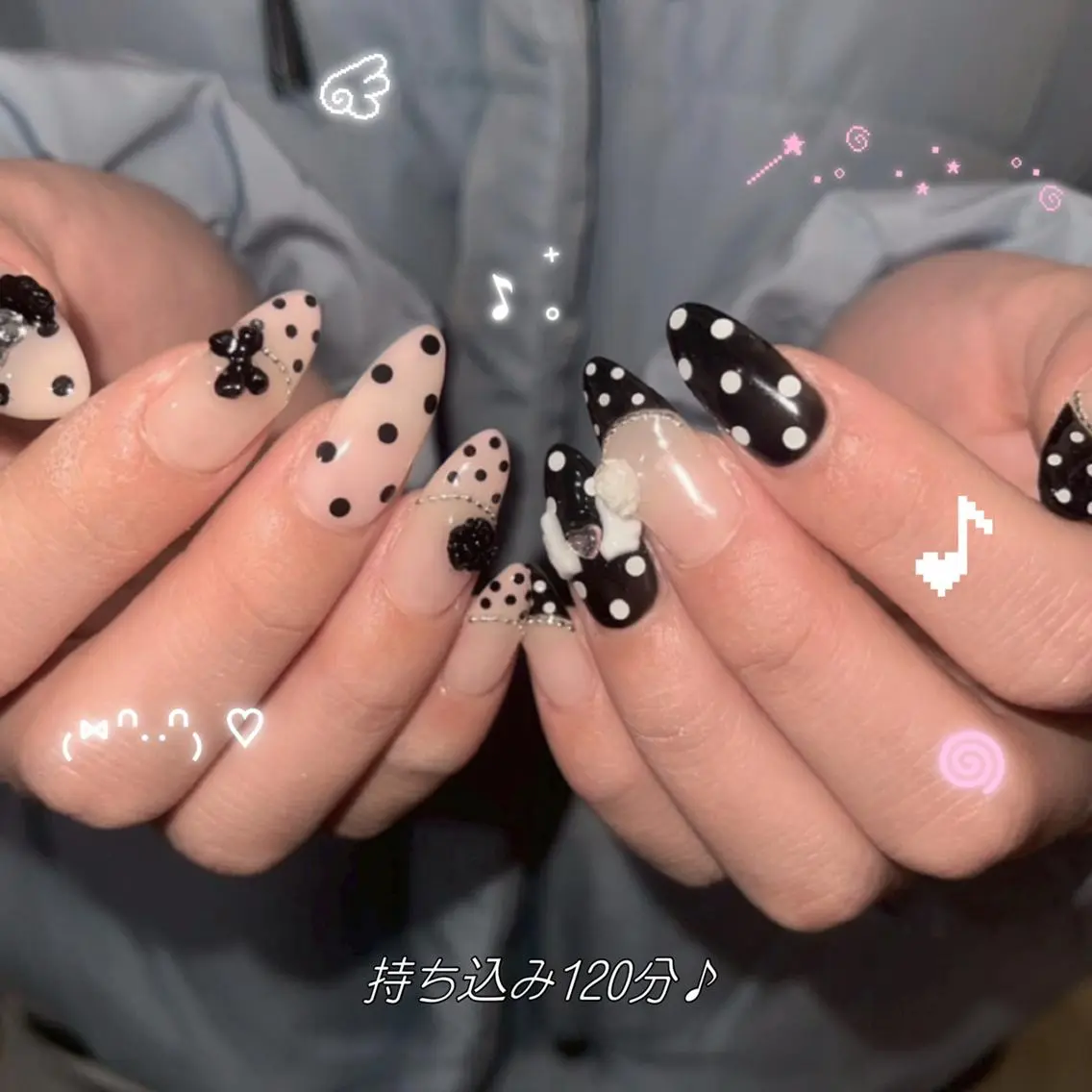ネイル ハンドネイル フットネイル lili.nail y2k/長さ出しのネイルデザイン