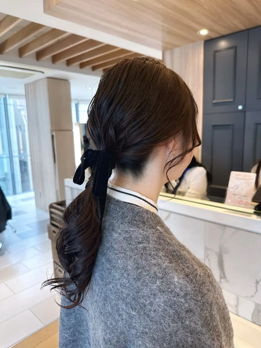 ロング カラー ヘアアレンジ ヘアセット hibiki/セット /透明感カラーのヘアスタイル