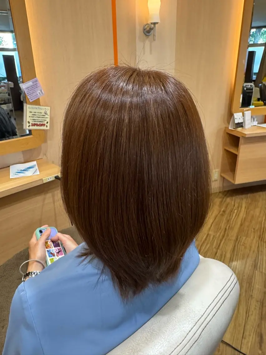 ミディアム カラー ヘアアレンジ 透明感カラー select 大森 慶斗のヘアスタイル
