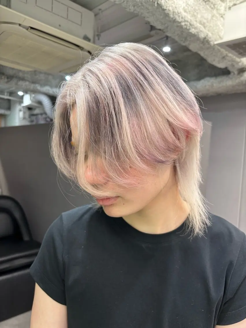 カラー メンズ ブロンド デザインカラー ヘアカラー 名古屋／デザイン／ ブリーチ/松井亮磨のヘアスタイル