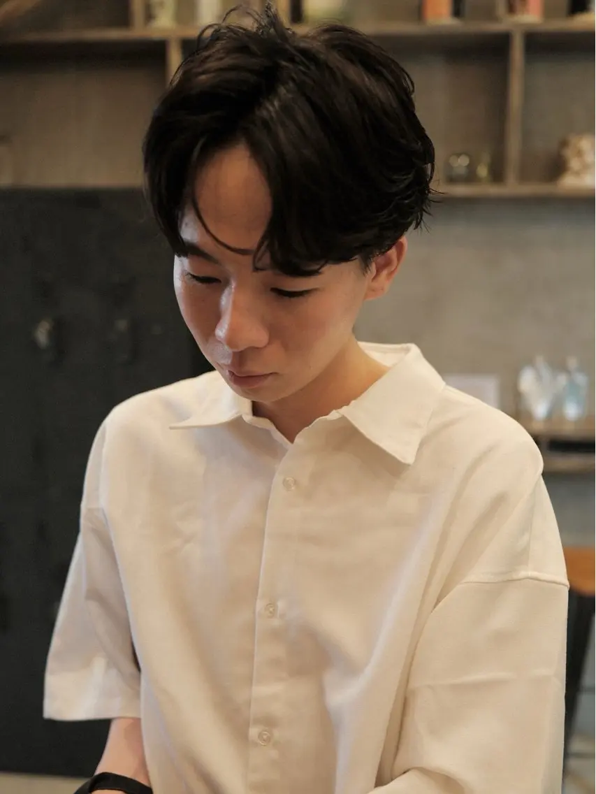 ショート パーマ メンズ カット パーマ ill副店長 立和田純也のヘアスタイル