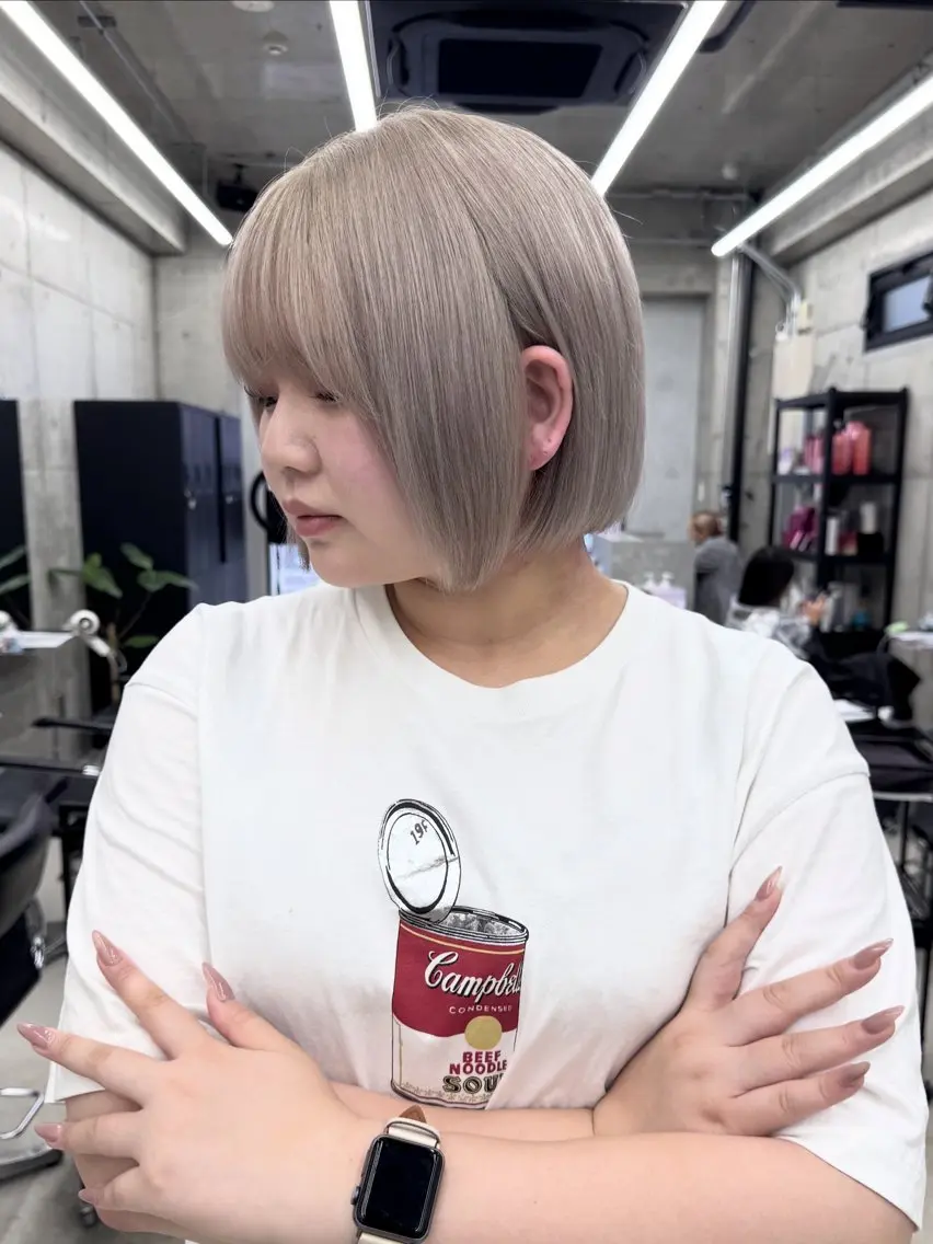 カラー ヘアカラー Asami/名古屋/ ハイトーン/デザインのヘアスタイル