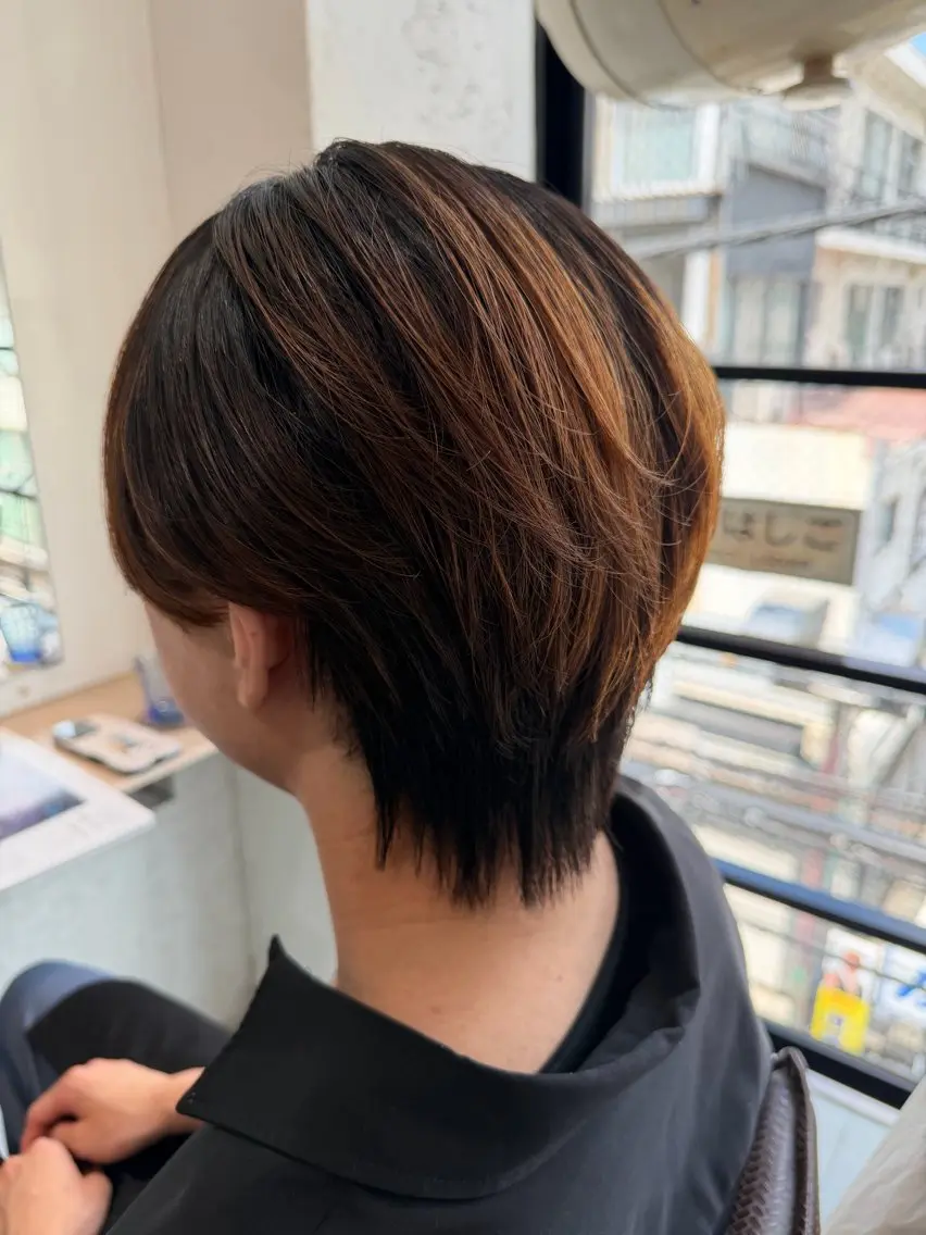 ショート メンズ センターパート メンズ韓国風 韓国マッシュ マッシュ メンズパーマ カット 大木 拓瑞のヘアスタイル
