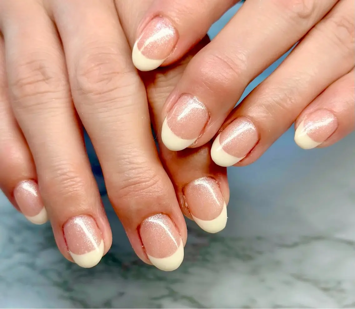 ネイル フレンチネイル ニュアンスネイル リボン 春ネイル Mai’s nailのネイルデザイン
