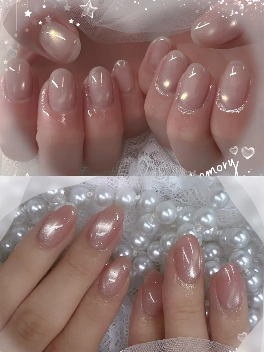 ネイル チークネイル フレンチネイル ガーリー ガラスフレンチ グラデーション ハンドネイル ハンドケア Chill Nailsalonのネイルデザイン