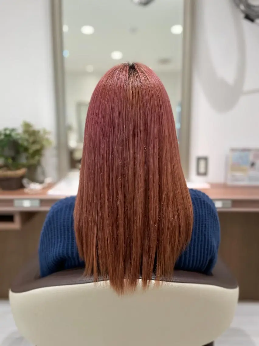 【ブリーチ毛でも出来る✨️】酸性ストレート+トリートメントの写真