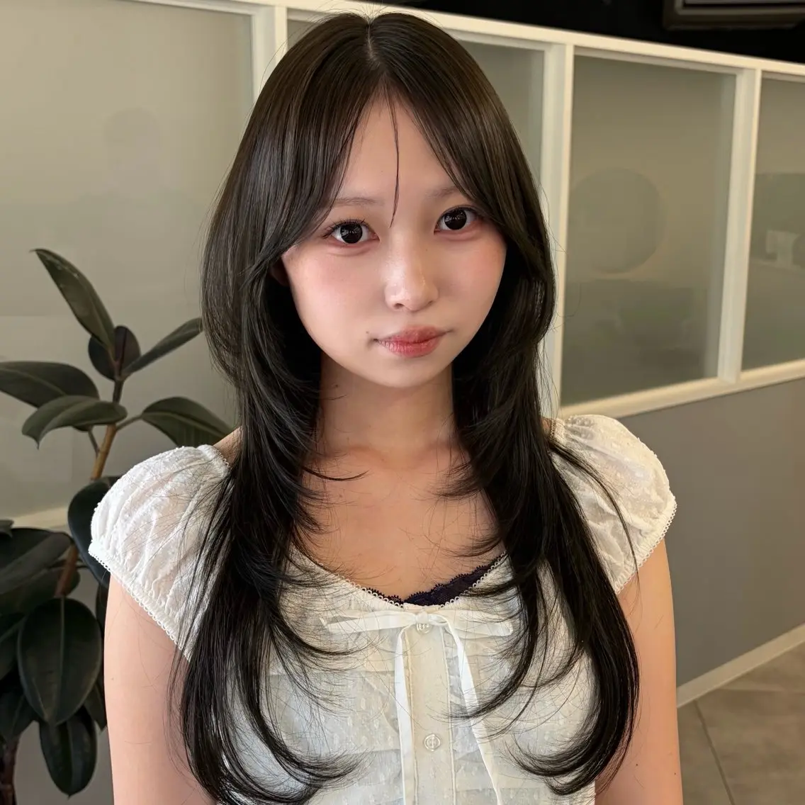 ロング ハッシュカット 韓国風ヘア レイヤーカット カット ヘアカラー トリートメント 【レイヤー×透明感 カラー】mayaのヘアスタイル