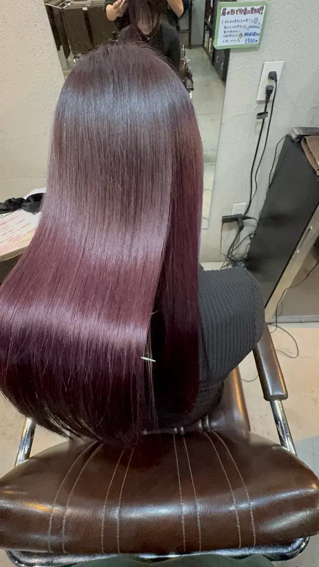 ロング 髪質改善カラー透明感 ダブルカラー幕田のヘアスタイル