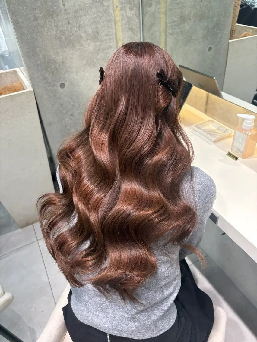ロング カット ヘアカラー トリートメント 顔周り🇰🇷韓国 レイヤー/モエのヘアスタイル