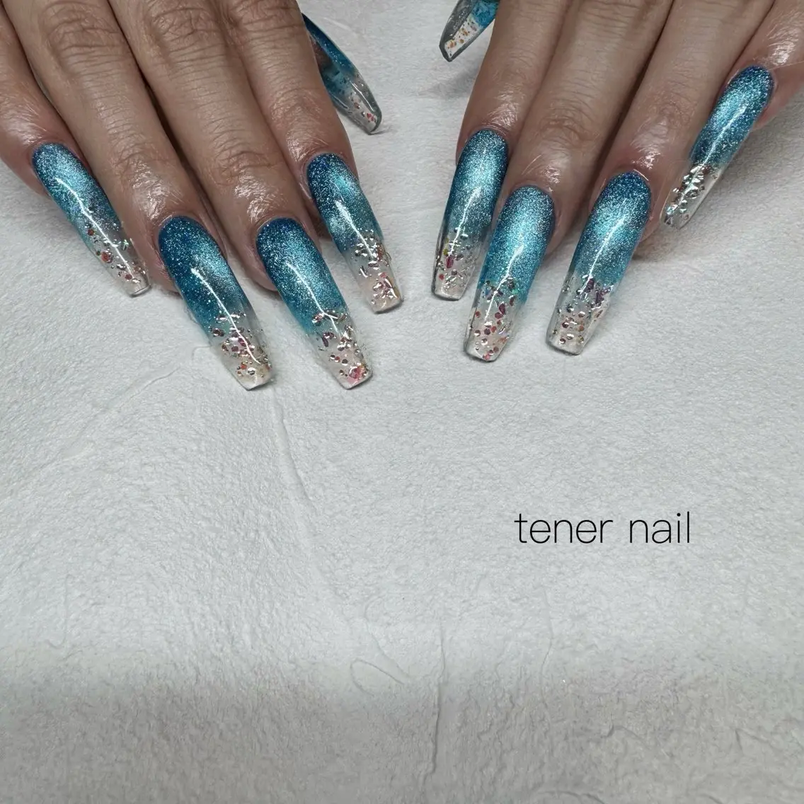 ネイル クリアネイル ラメ(グリッター) スカルプネイル ハンドネイル テネルネイル tener nailのネイルデザイン