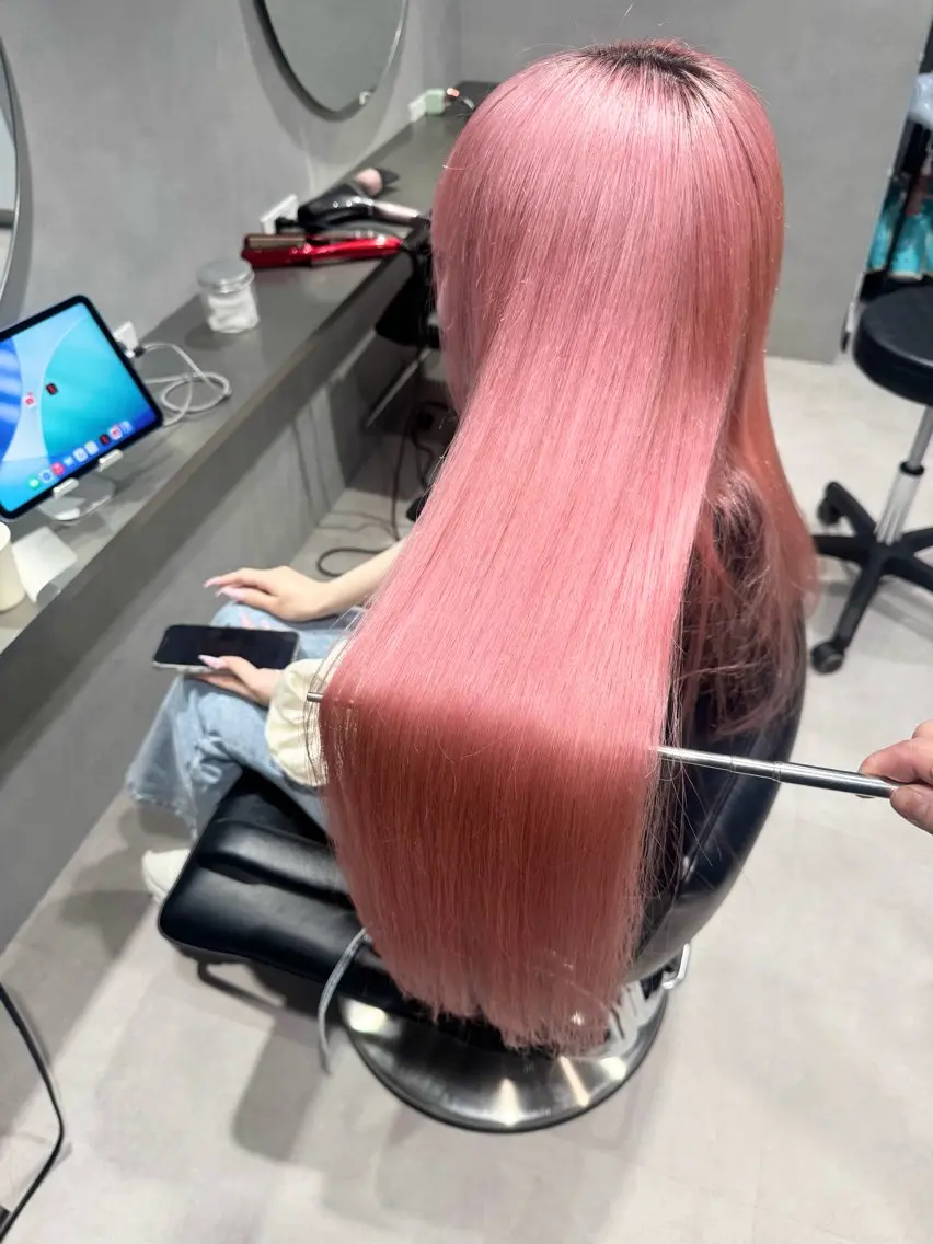 ロング カラー バレイヤージュ ミストバング ベージュカラー ブリーチ 抜きっぱなしブロンド 札幌美容師/ブリーチ /ハイトーン/Doiのヘアスタイル