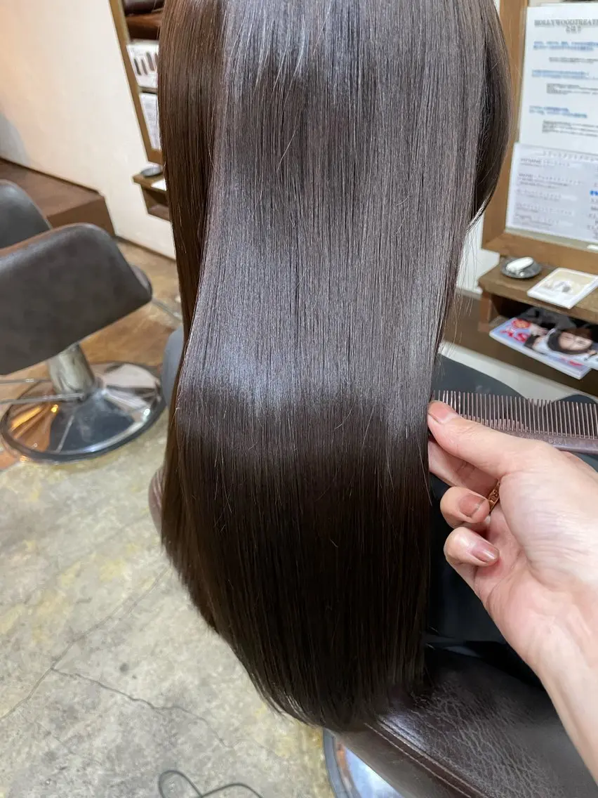 ロング 髪質改善 カット 縮毛矯正 Joliefille 高石店　かすみのヘアスタイル