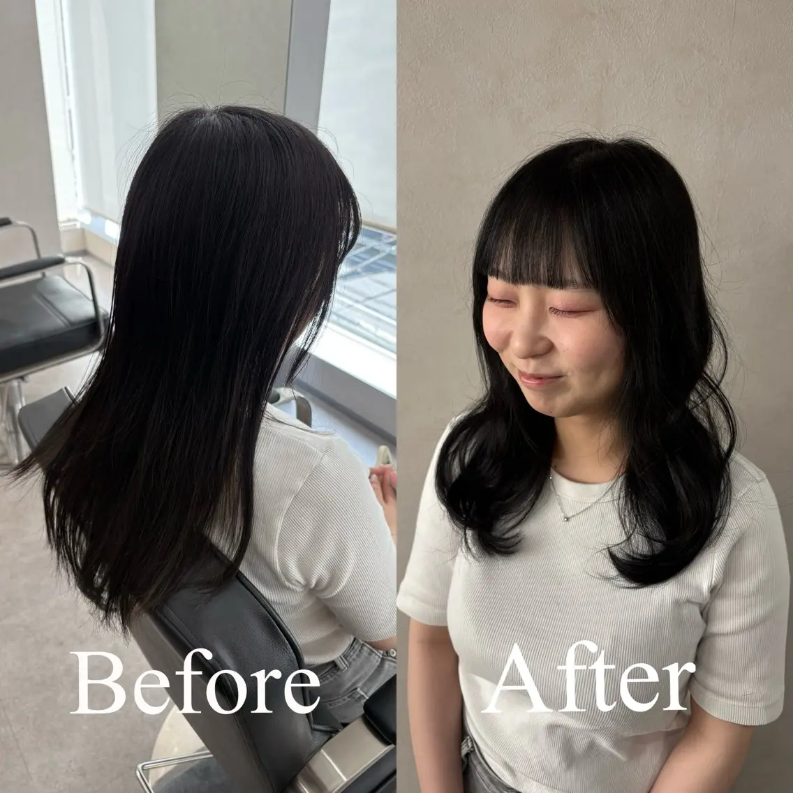ロング カラー ロングレイヤー 黒髪 レイヤーカット ロング カット ヘアカラー トリートメント ショート/ボブ/ 透明感カラー🌿神永のヘアスタイル