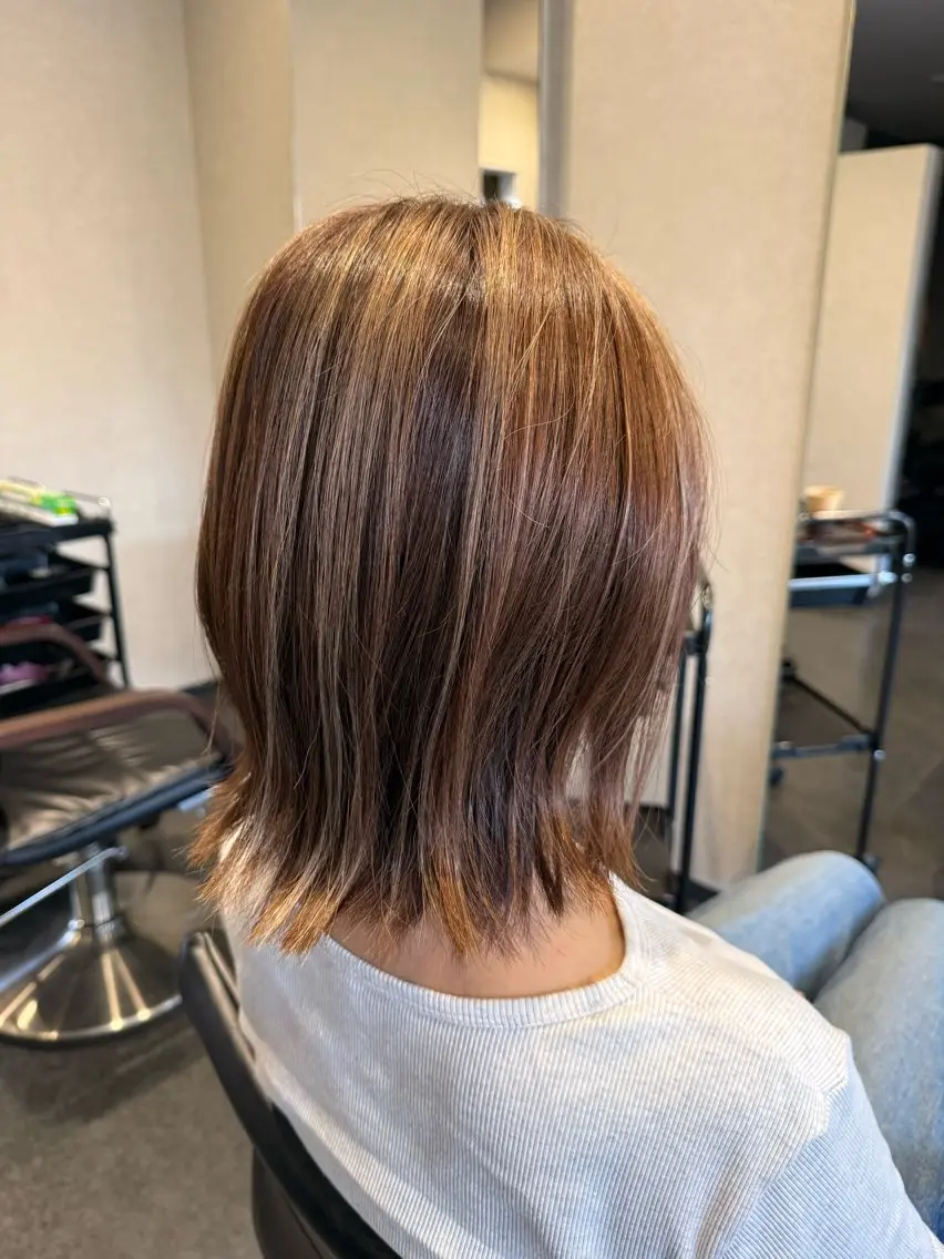 ショート ボブ ハイライト 髪質改善⚡️カラー 🍀武久 誠🍀のヘアスタイル