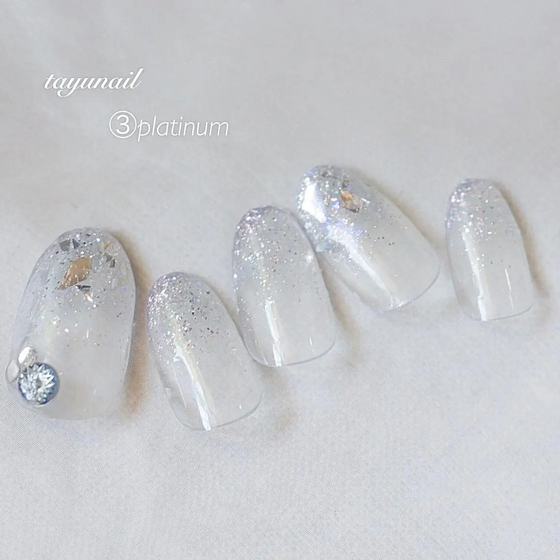 ネイル アートネイル ブルー ジェルネイル ラメ(グリッター) ワンカラーネイル ネイルサロン 【たゆnail】のネイルデザイン