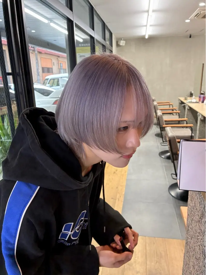 ショート メンズ ヘアカラー nanami🏷🤎 ベージュのヘアスタイル