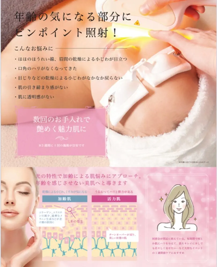 minimo限定💎プルプルもちもち肌に✨光フェイシャル＋美容液たっぷりパック】シミの改善、シワ、毛穴、ハリ、美肌へ✨の写真