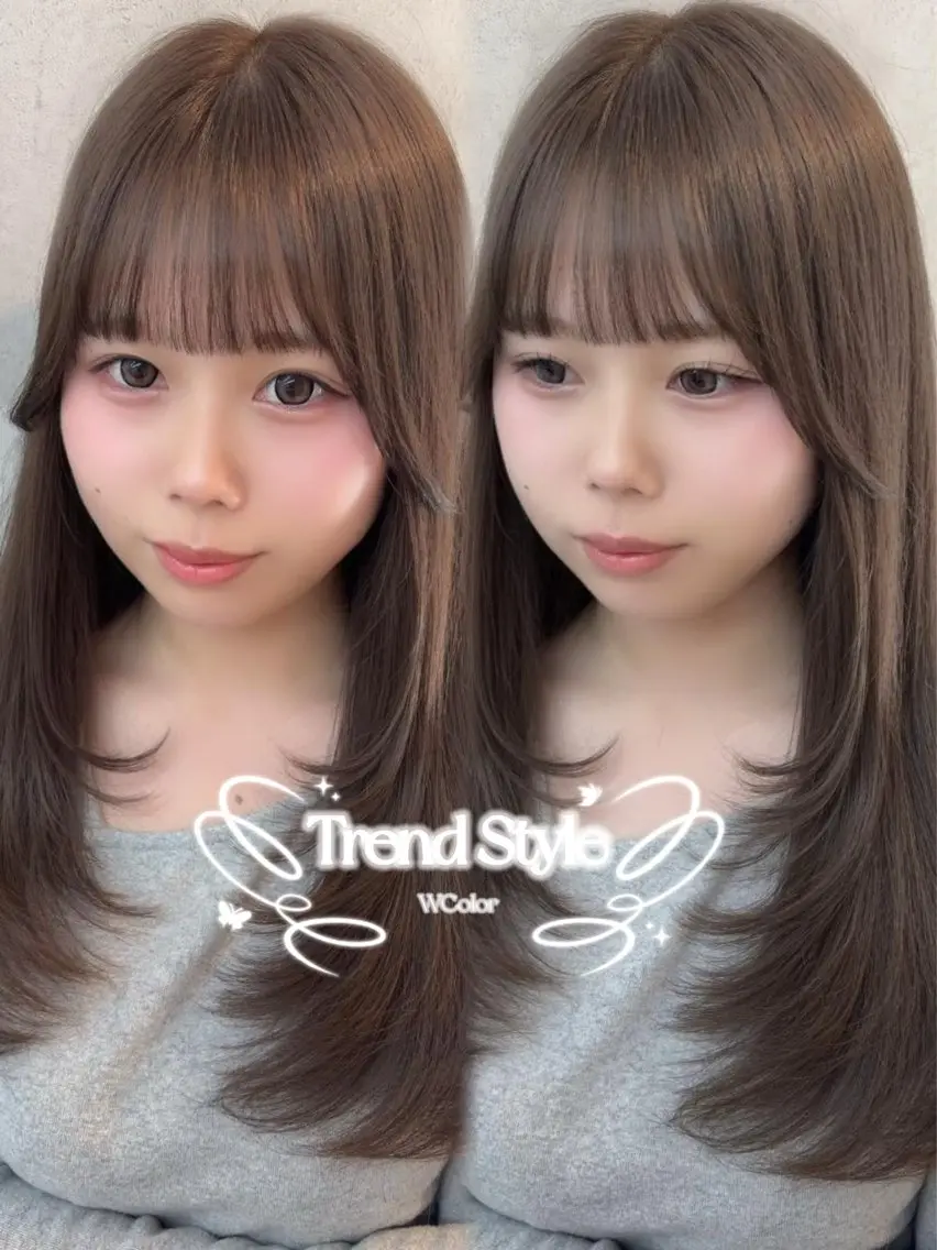 セミロング カラー ブリーチ ブラウンカラー ダブルカラー マロンブラウン ヘアカラー トリートメント 🍑ももか🍑透明感 カラー/赤羽🎀のヘアスタイル