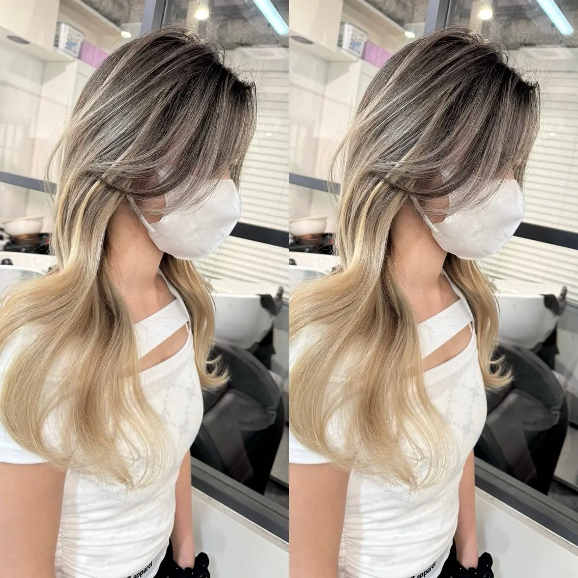 ロング バレイヤージュ ボブ🌈ナツヤのヘアスタイル