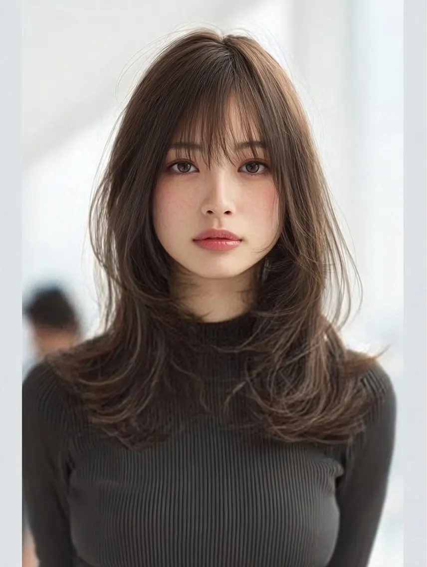 ロング 縮毛矯正 絶対綺麗な暖色カラー 🎯あります✨増渕✨のヘアスタイル