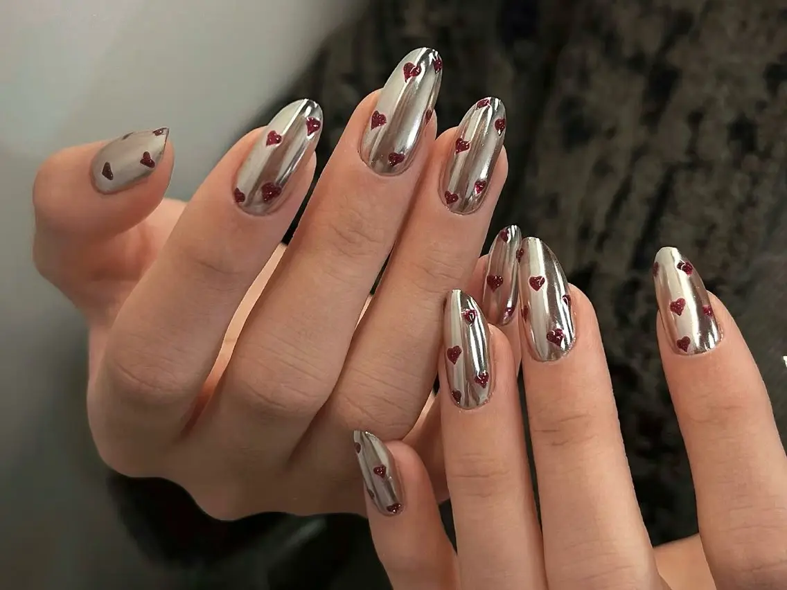 ネイル オーロラネイル 長さ出し ジェルネイル 氷ネイル・うるうるネイル 韓国ネイル ハンドネイル Lumiereva nail salonのネイルデザイン