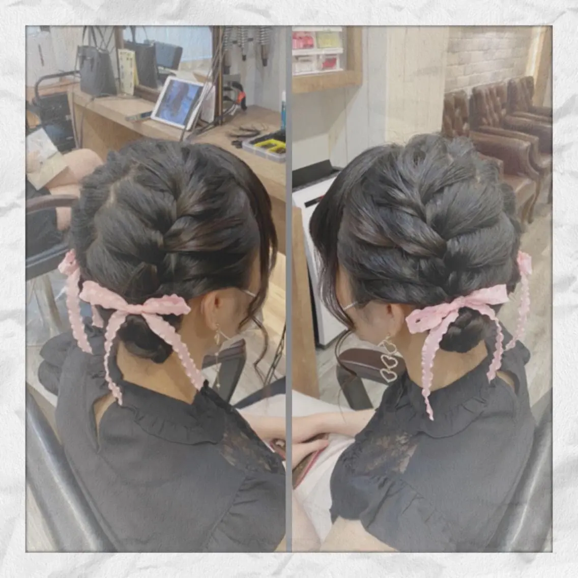 ミディアム ヘアアレンジ お団子ヘア ヘアセット ヘアセット/着付け 𓇼 まつもと𓇼のその他イメージ
