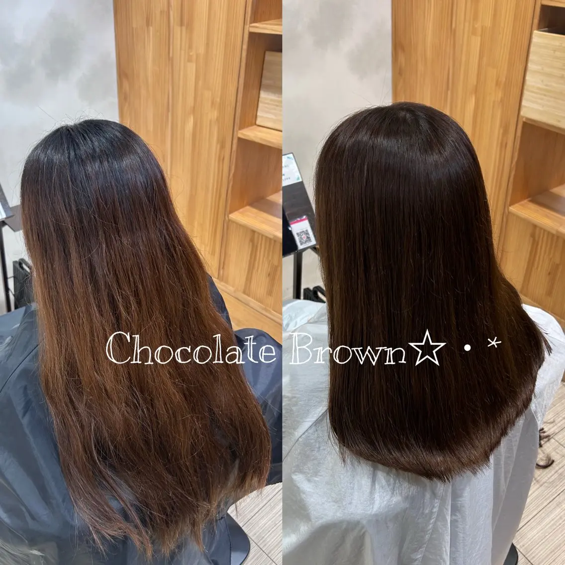 ロング チョコレートブラウン ・:*+.さいとう .:+のヘアスタイル