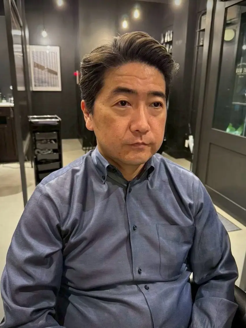 💇♂️刈り上げないサイドパートスタイル💇/広尾駅/南麻布/スキンフェードカット/海外ヘア/イケオジヘア/の写真