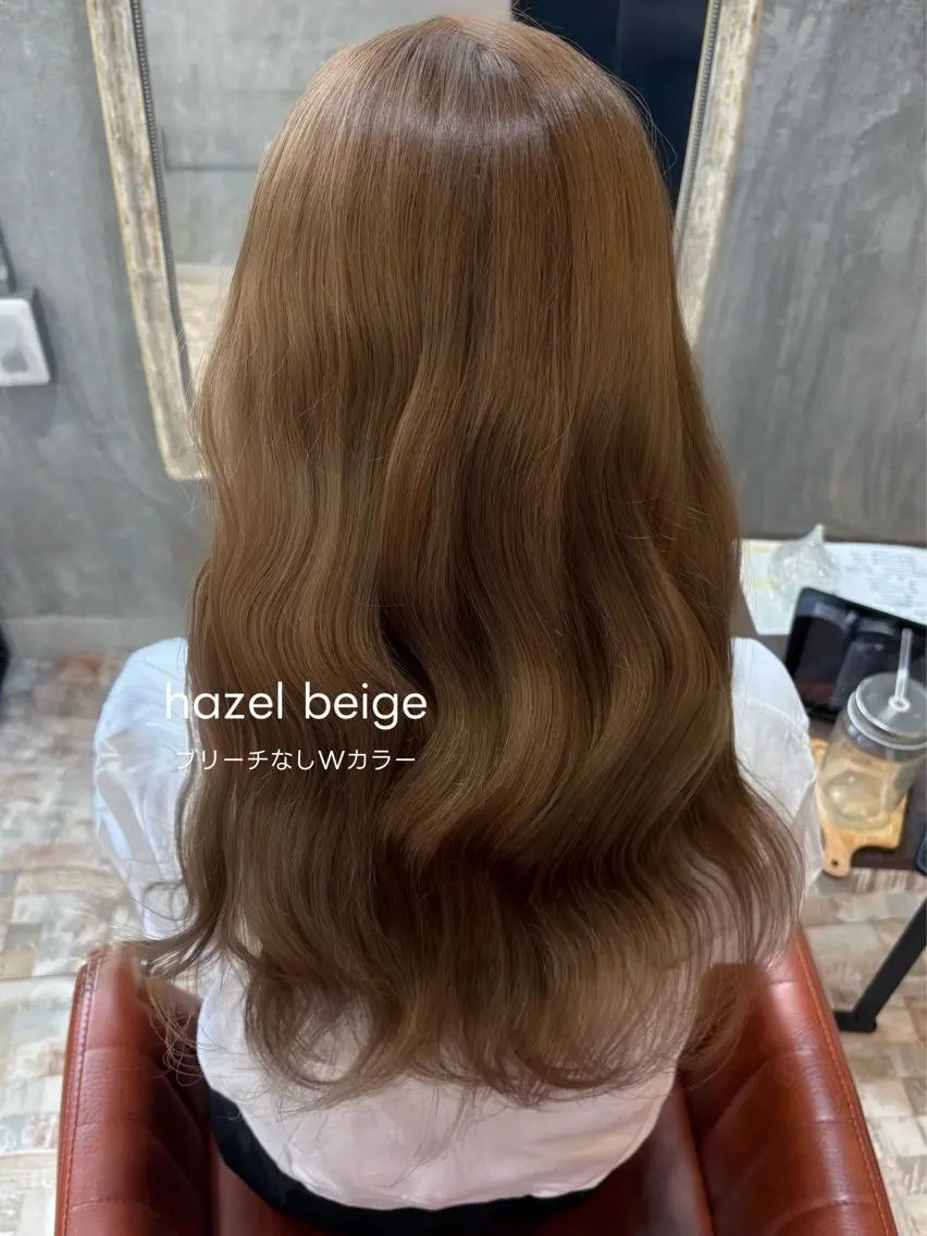 カラー ベージュカラー ブリーチ ブリーチなしカラー ヘアカラー botan🎀 harunaのヘアスタイル